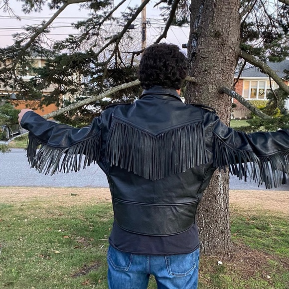 Vintage 80s Diamond Leathers Fringed Moto Jacket - Picture 13 of 13